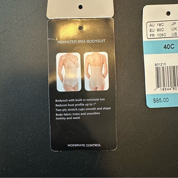 Wacoal Minimizer Bra Bodysuit, Size 40C, Black - Picture 9 of 12